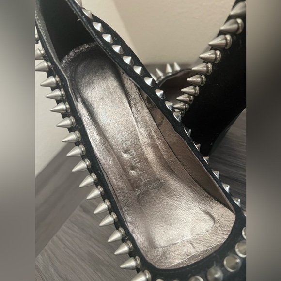 Jeffrey Campbell Madame Spike Suede Studded Platform Pump - Picture 4 of 7